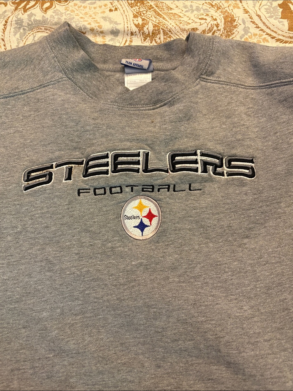Pittsburgh Steelers Gray Football Crewneck Sweatshirt